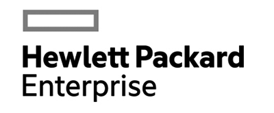 Hewlett Packard logo in black