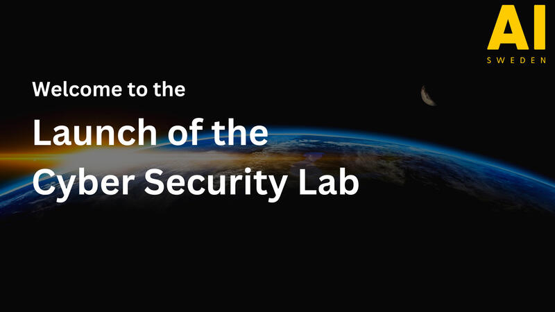 A picture of outer space with text 'Welcome to the Launch of the Cyber Security Lab'