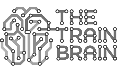 The train brain logo in black