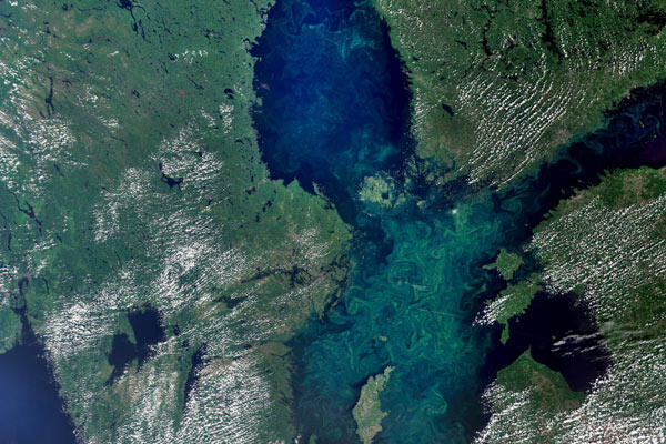 Satellite image taken above Sweden