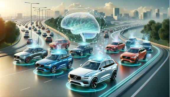 Cars connected as an illustration of federated fleet learning