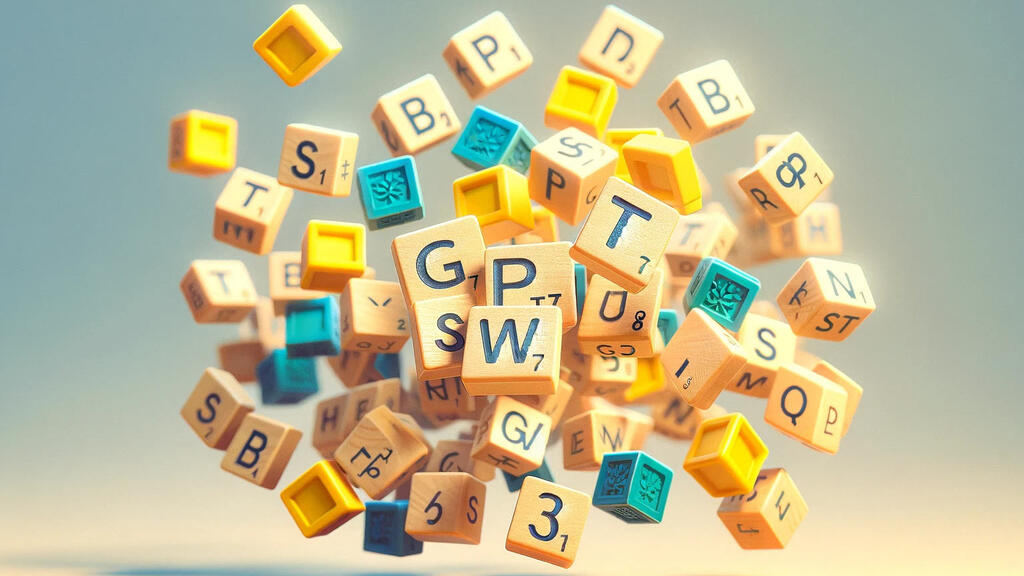 Scrabble tiles falling and spelling out GPT-SW3